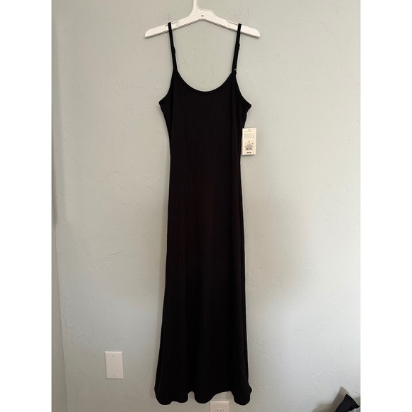a new day Dresses & Skirts - A New Day Ribbed Knit Maxi Slip Dress Black Size S Spaghetti Strap‎